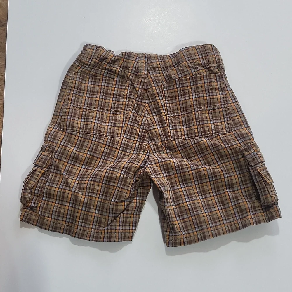 GYMBOREE Brown Orange Preppy Plaid Shorts - 3T